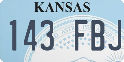 KS license plate 143FBJ