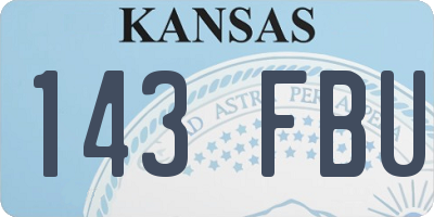 KS license plate 143FBU