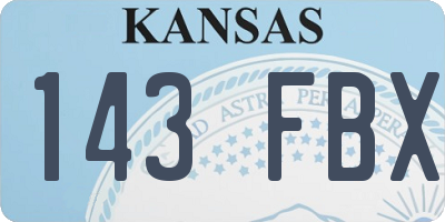 KS license plate 143FBX