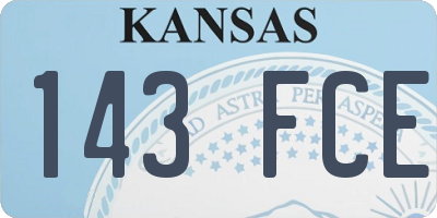 KS license plate 143FCE