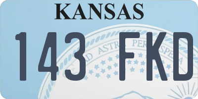 KS license plate 143FKD