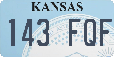 KS license plate 143FQF