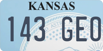 KS license plate 143GEO