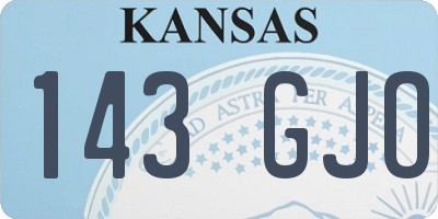 KS license plate 143GJO