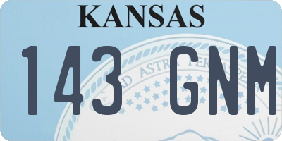 KS license plate 143GNM