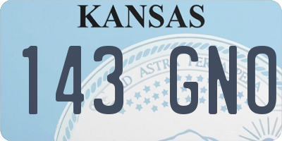 KS license plate 143GNO