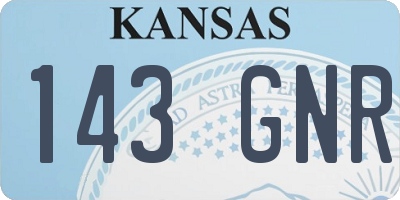 KS license plate 143GNR