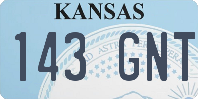 KS license plate 143GNT