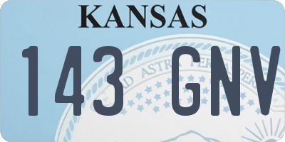 KS license plate 143GNV