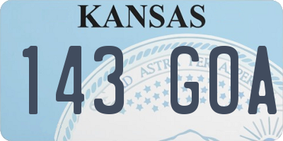 KS license plate 143GOA