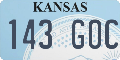 KS license plate 143GOC