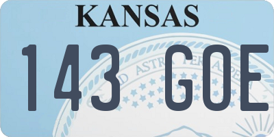 KS license plate 143GOE