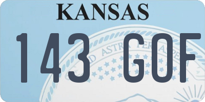 KS license plate 143GOF