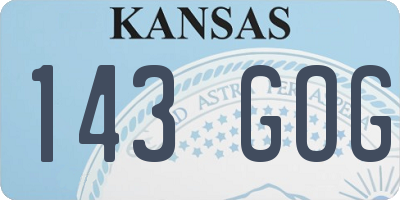 KS license plate 143GOG
