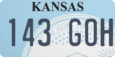 KS license plate 143GOH