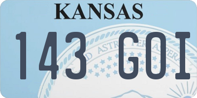 KS license plate 143GOI