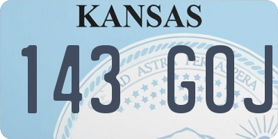 KS license plate 143GOJ