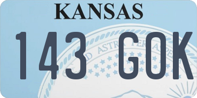 KS license plate 143GOK