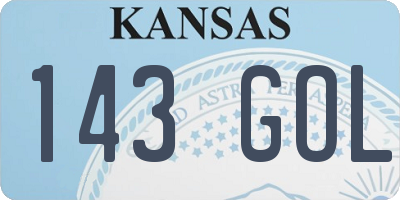 KS license plate 143GOL