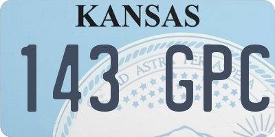 KS license plate 143GPC