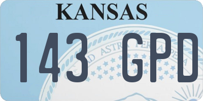 KS license plate 143GPD