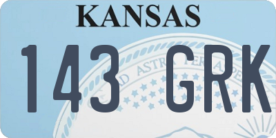 KS license plate 143GRK