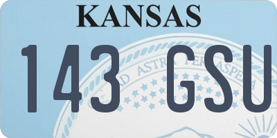KS license plate 143GSU