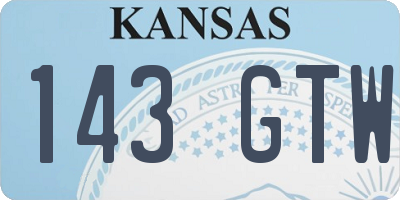 KS license plate 143GTW