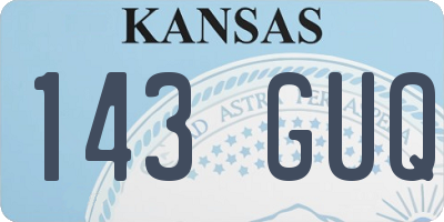 KS license plate 143GUQ