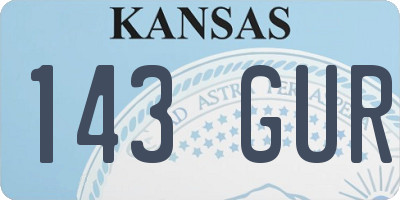 KS license plate 143GUR
