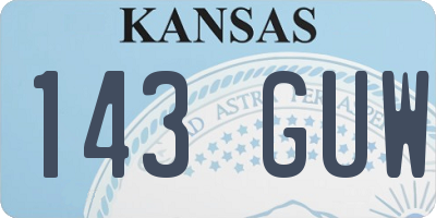 KS license plate 143GUW