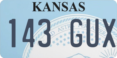 KS license plate 143GUX