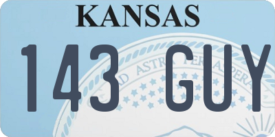 KS license plate 143GUY