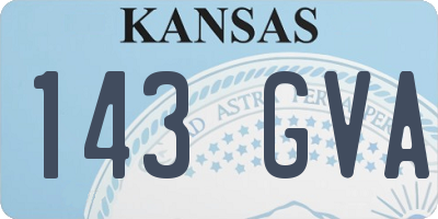 KS license plate 143GVA
