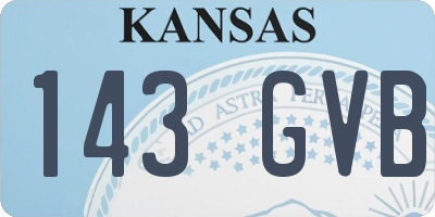 KS license plate 143GVB