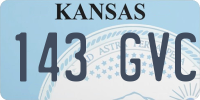 KS license plate 143GVC