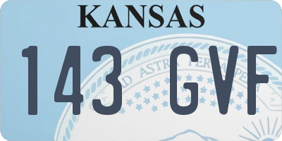 KS license plate 143GVF