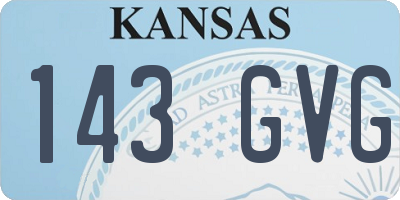 KS license plate 143GVG