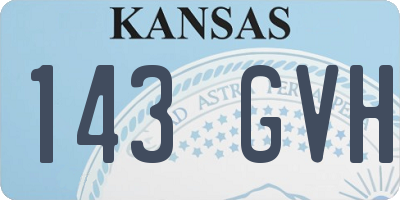 KS license plate 143GVH