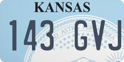KS license plate 143GVJ