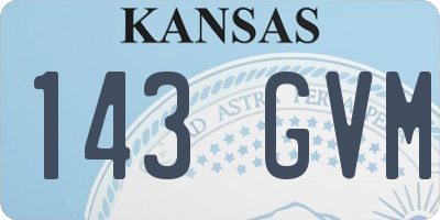 KS license plate 143GVM
