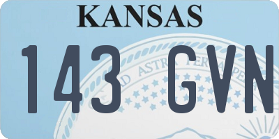 KS license plate 143GVN