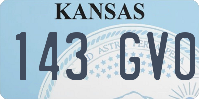 KS license plate 143GVO