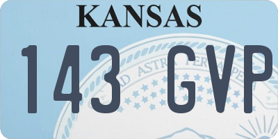 KS license plate 143GVP