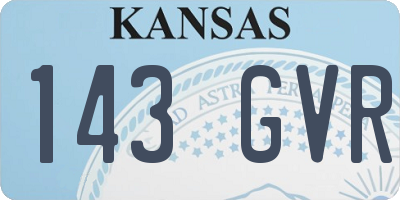 KS license plate 143GVR