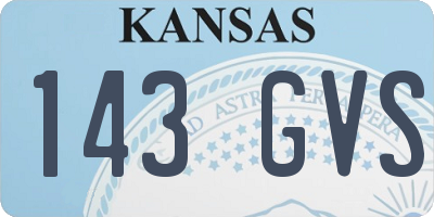 KS license plate 143GVS
