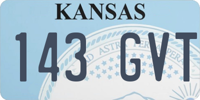 KS license plate 143GVT