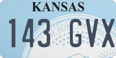 KS license plate 143GVX