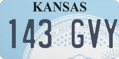 KS license plate 143GVY