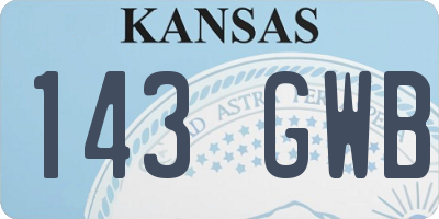 KS license plate 143GWB